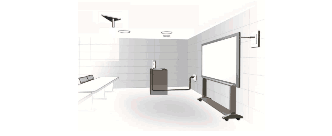 Diagram of an interactive whiteboard in a classroom<!--%0A-->;
